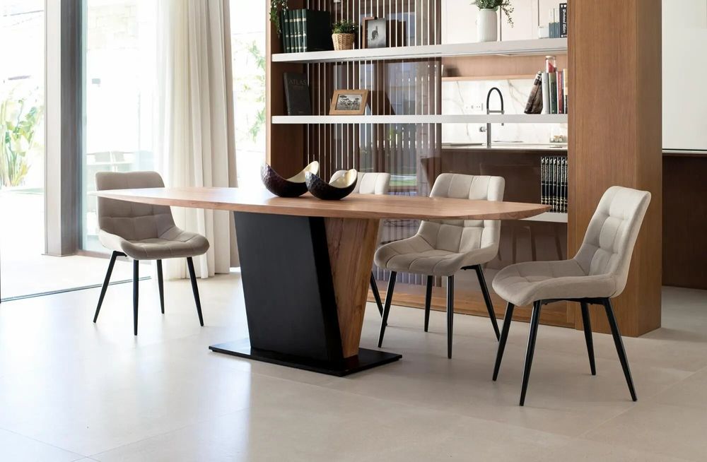 Dining Tables - Acacia wood and metal dining table - GINER Y COLOMER