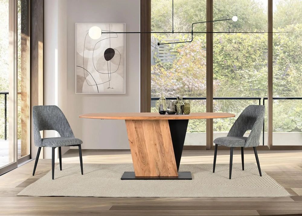 Dining Tables - Acacia wood and metal dining table - GINER Y COLOMER