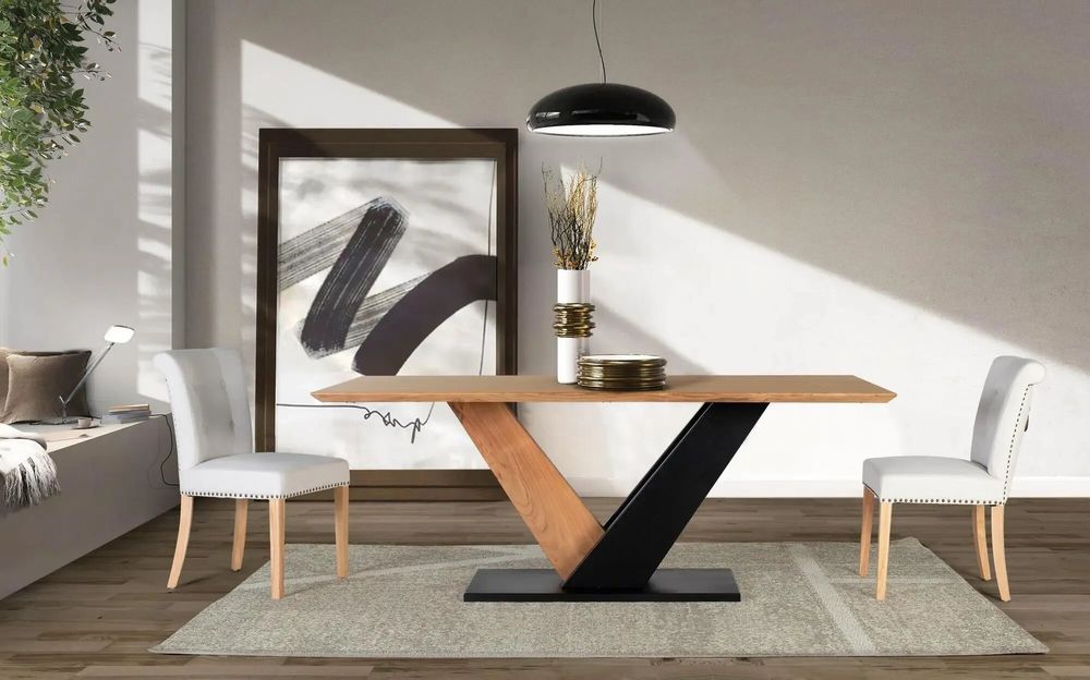 Tables Salle à Manger - Table à manger en bois d'acacia et métal - GINER Y COLOMER