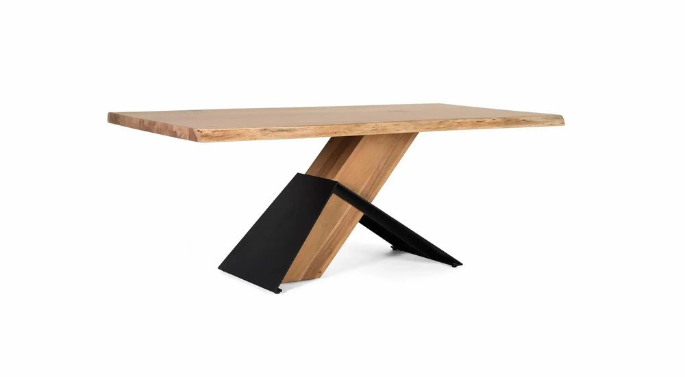 Dining Tables - Acacia wood and metal dining table - GINER Y COLOMER