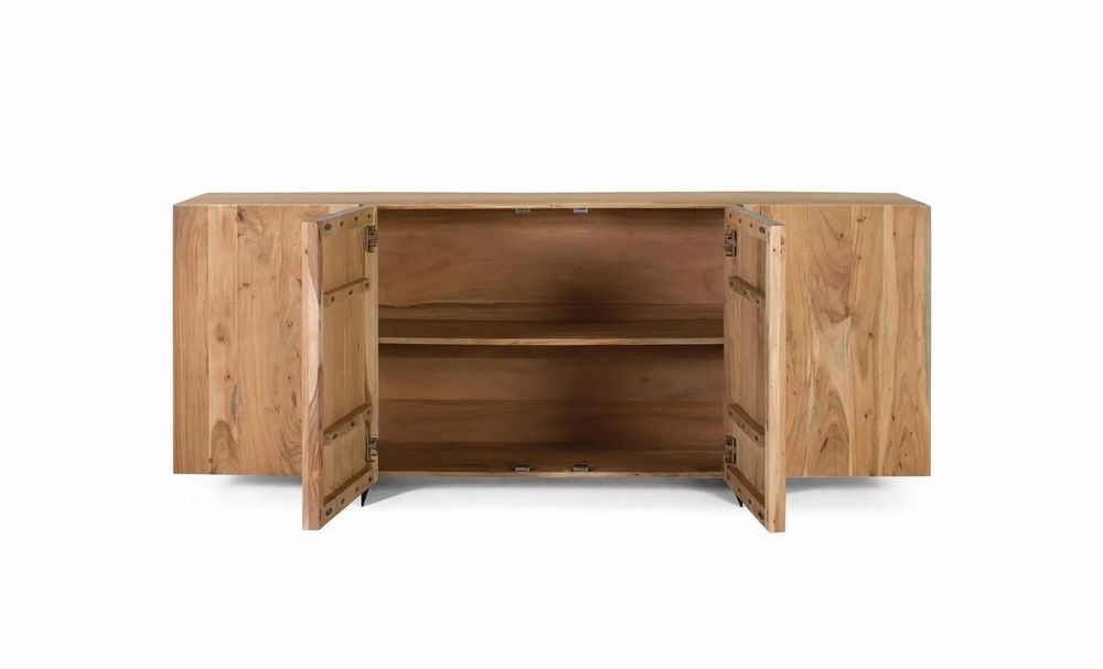 Sideboards - Rustic acacia and metal sideboard, natural elegance - GINER Y COLOMER