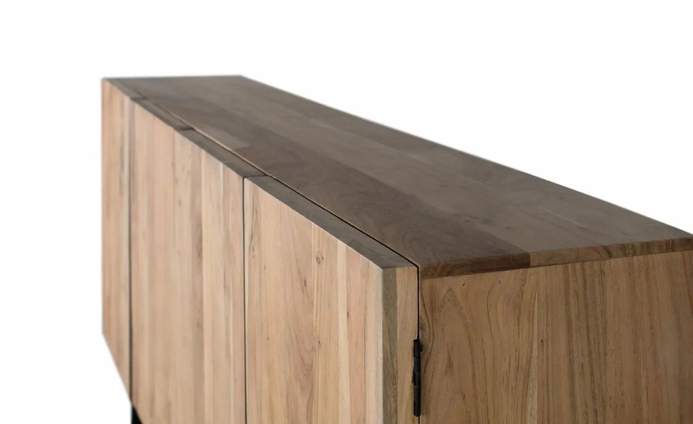 Sideboards - Rustic acacia and metal sideboard, natural elegance - GINER Y COLOMER