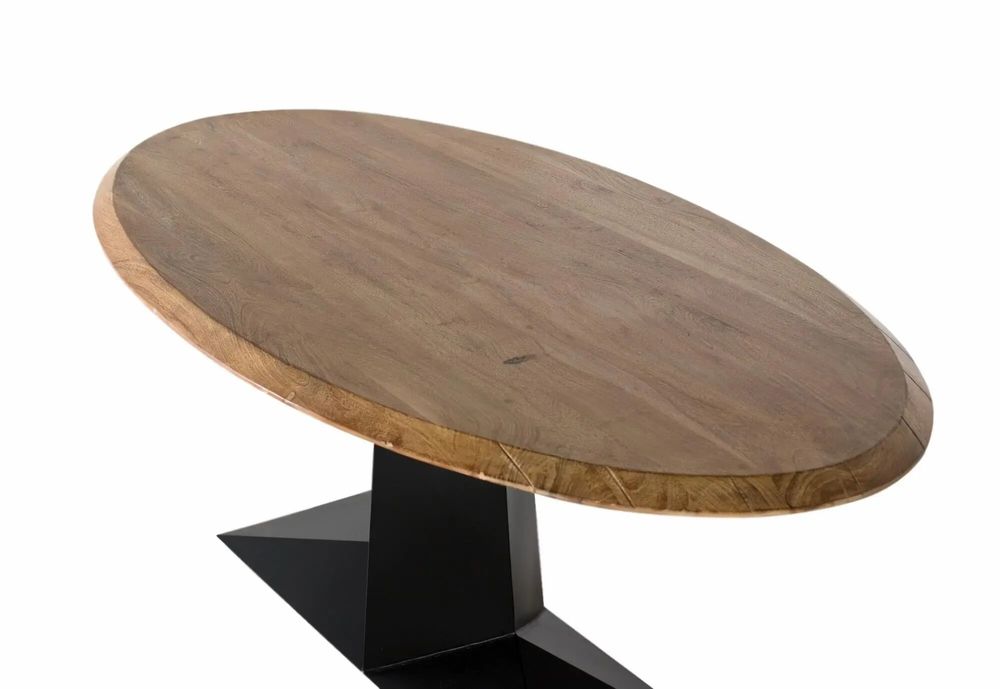 Tables Salle à Manger - Table à manger bois d'acacia naturel et fer noir 200cm - GINER Y COLOMER