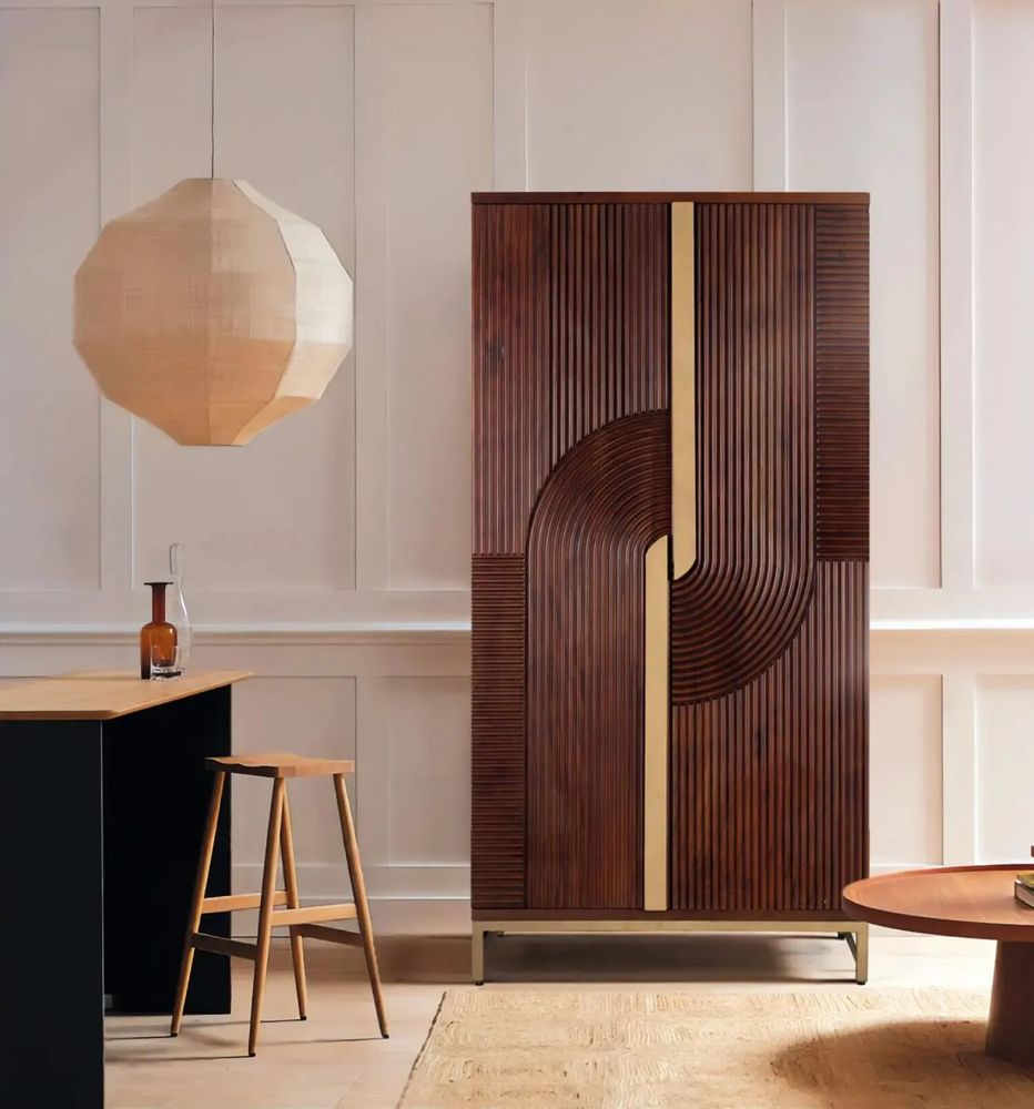 Chaises - Meuble bar en bois manguier et métal - GINER Y COLOMER
