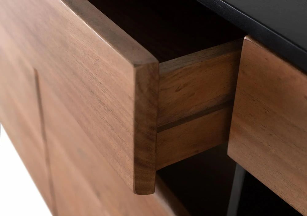 Buffets - Buffet en bois d'acacia naturel et noir - GINER Y COLOMER