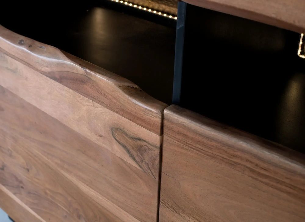 Buffets - Buffet en bois d'acacia naturel et noir - GINER Y COLOMER