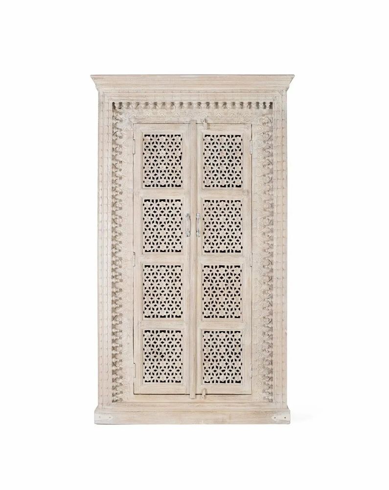 Armoires - Armoire en bois manguier blanc décapé - GINER Y COLOMER