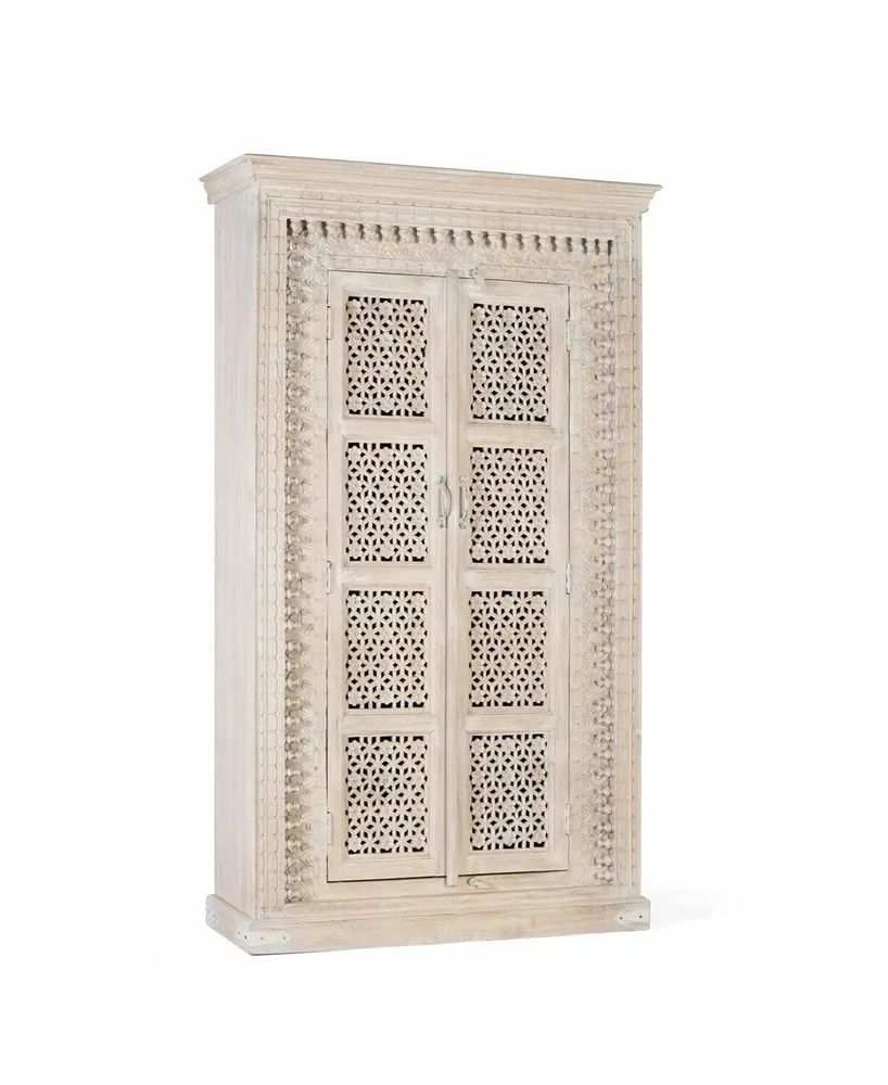 Armoires - Armoire en bois manguier blanc décapé - GINER Y COLOMER