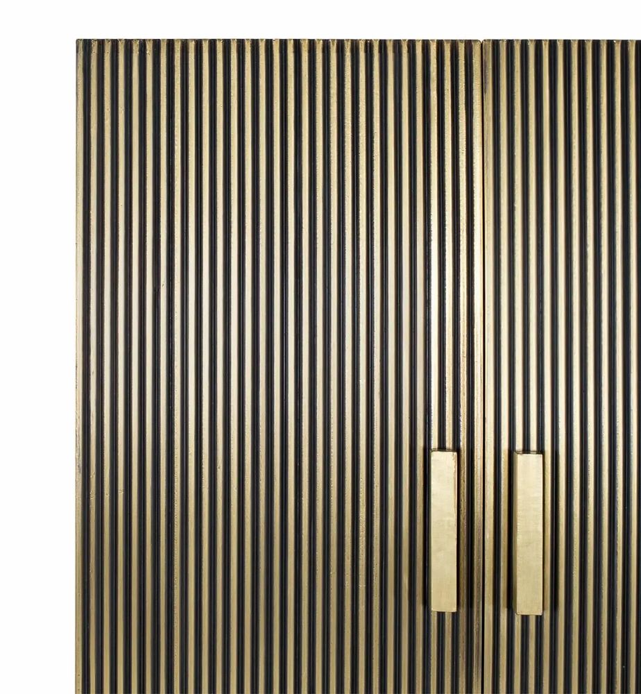 Wardrobe - 2-door wooden cabinet covered in bronze and marble top - GINER Y COLOMER