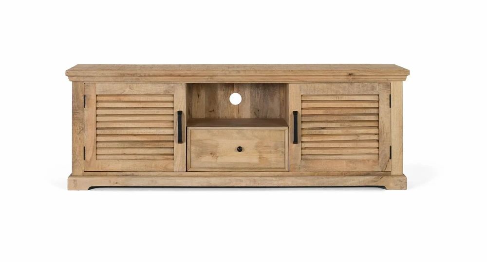 TV stands - TV cabinet with 2 doors and 1 drawer in solid mango wood - GINER Y COLOMER
