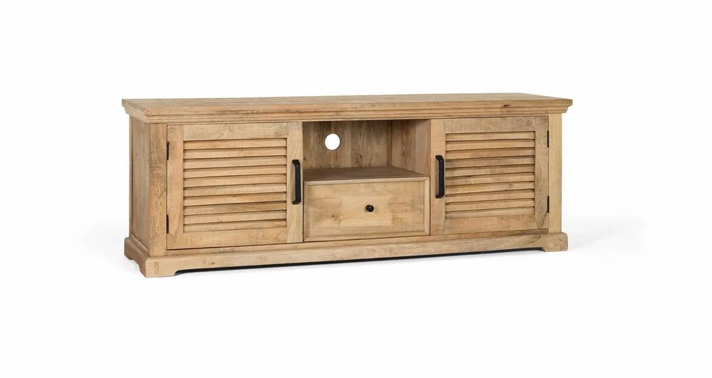 TV stands - TV cabinet with 2 doors and 1 drawer in solid mango wood - GINER Y COLOMER