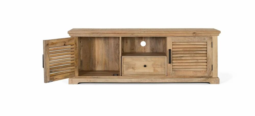 TV stands - TV cabinet with 2 doors and 1 drawer in solid mango wood - GINER Y COLOMER