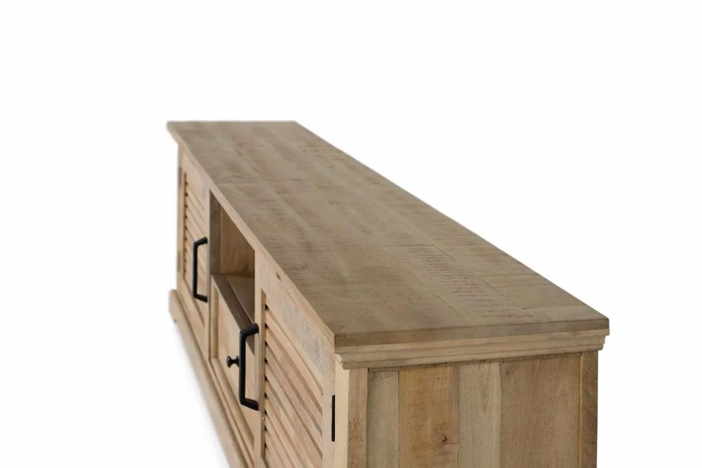 TV stands - TV cabinet with 2 doors and 1 drawer in solid mango wood - GINER Y COLOMER