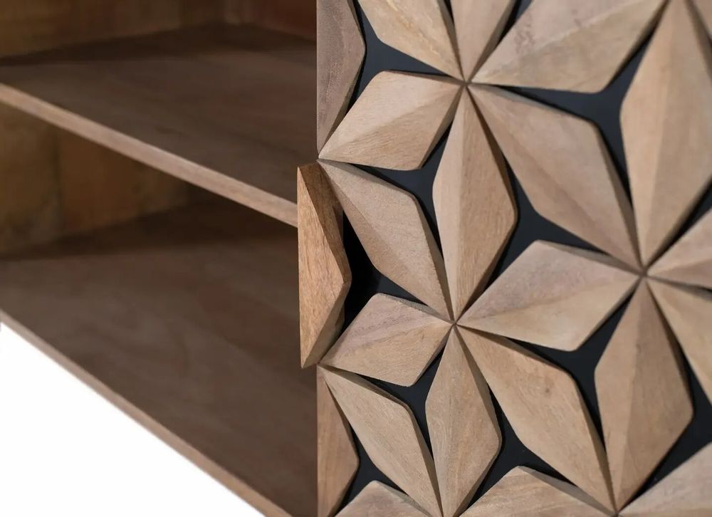 TV stands - TV cabinet with 2 doors and 2 shelves in mango wood - GINER Y COLOMER