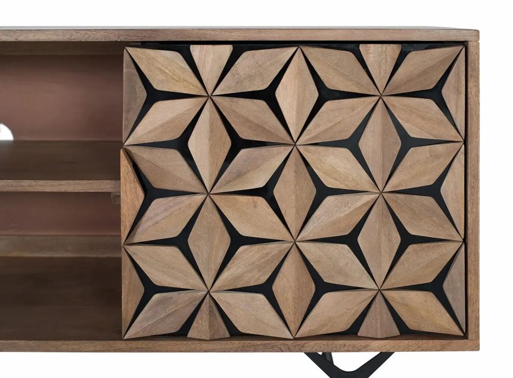 TV stands - TV cabinet with 2 doors and 2 shelves in mango wood - GINER Y COLOMER