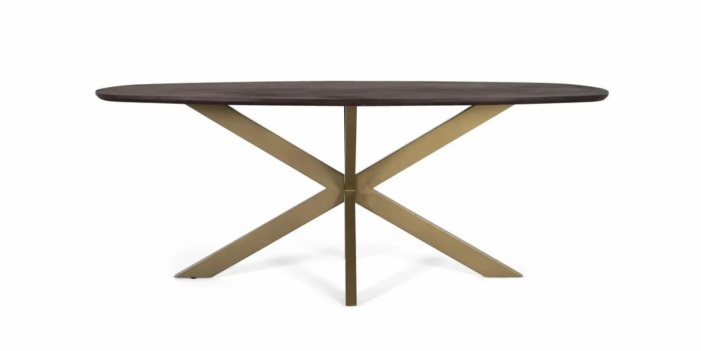 Tables Salle à Manger - Table à manger ovale en bois d'acacia et pieds en métal 200 cm - GINER Y COLOMER