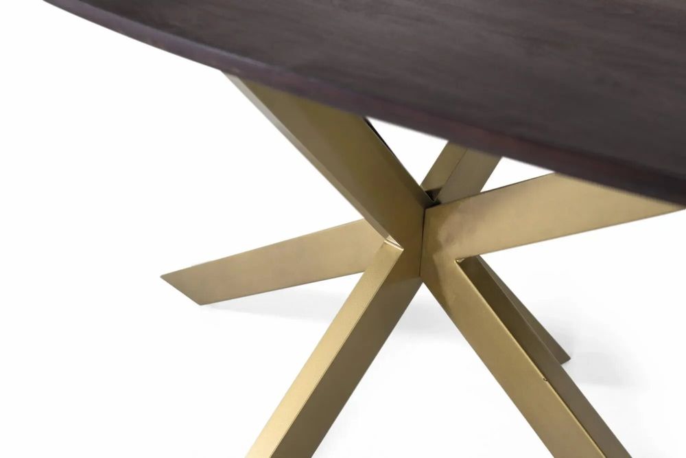 Tables Salle à Manger - Table à manger ovale en bois d'acacia et pieds en métal 200 cm - GINER Y COLOMER