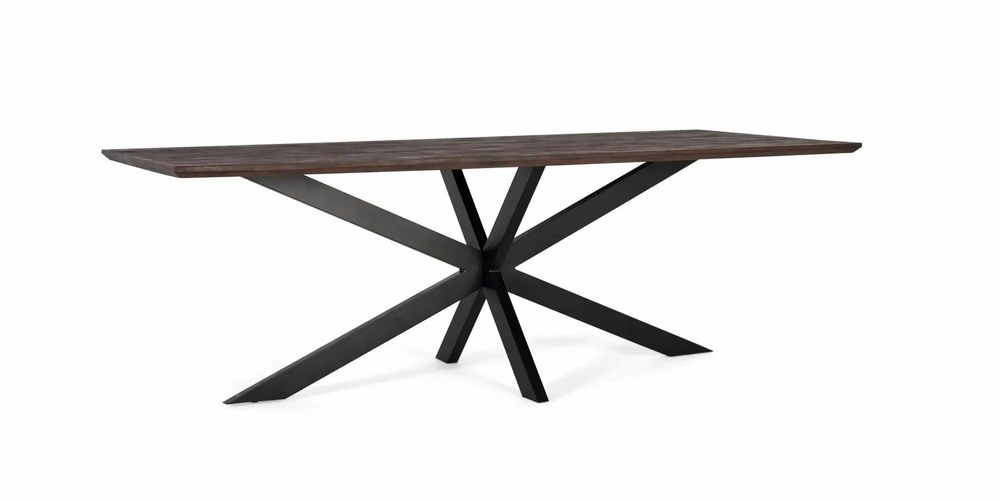 Dining Tables - Acacia wood dining table with metal legs 230 cm - GINER Y COLOMER