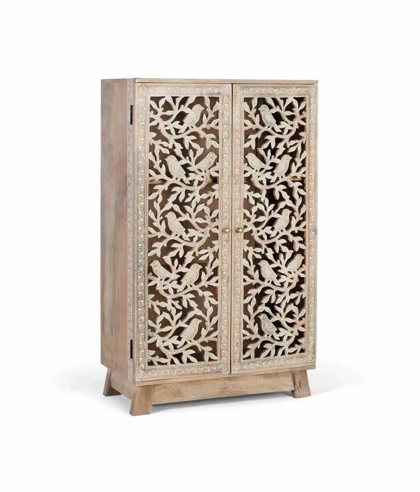 Sideboards - Mango wood sideboard with hand-carved doors - GINER Y COLOMER