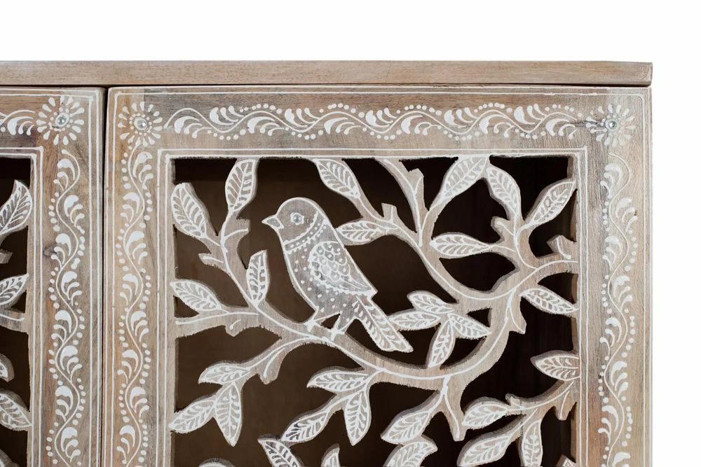 Sideboards - Mango wood sideboard with hand-carved doors - GINER Y COLOMER