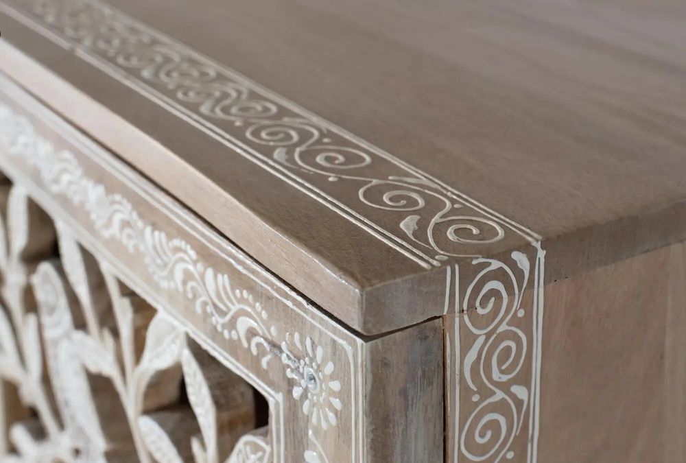 Sideboards - Mango wood sideboard with hand-carved doors - GINER Y COLOMER