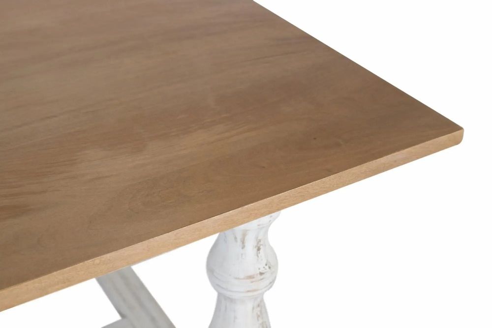 Tables Salle à Manger - Table à manger rectangulaire avec pieds tournés en blanc 200 cm - GINER Y COLOMER