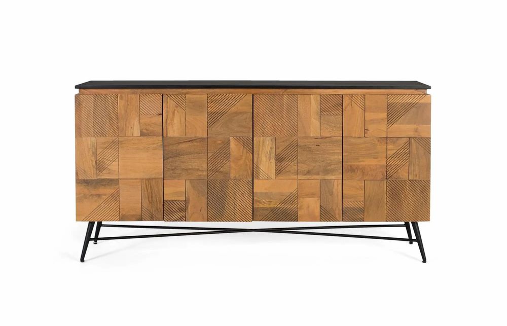 Sideboards - Mango wood sideboard with natural finish, 170 cm - GINER Y COLOMER