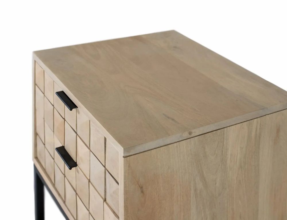 Tables de nuit - Table de chevet faite à la main en bois de manguier avec veinage naturel - GINER Y COLOMER