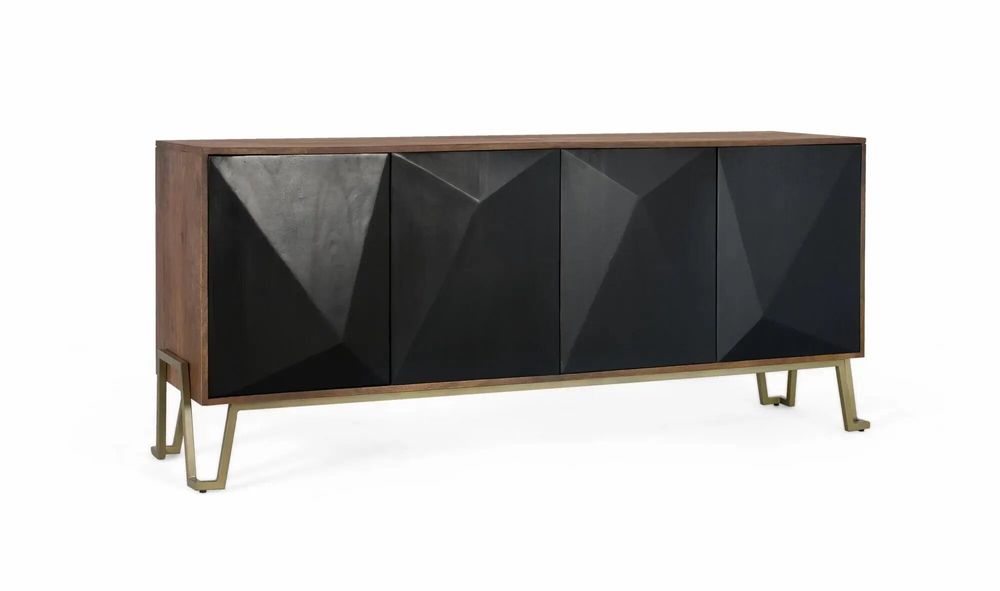 Buffets - Buffet à quatre portes en bois de manguier 180 cm - GINER Y COLOMER