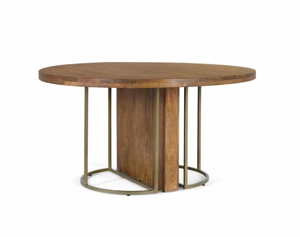 Dining Tables - Round dining table in solid mango wood 150 cm - GINER Y COLOMER