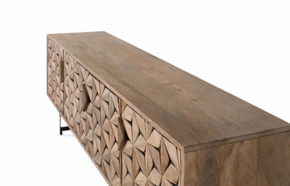 Meubles TV - Meuble TV en bois de manguier fait main avec 4 portes, 177 cm - GINER Y COLOMER