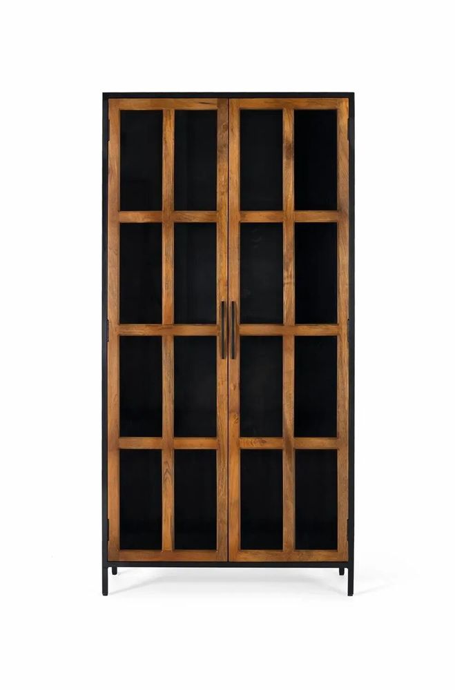 Wardrobe - 2-door display case in mango wood and metal structure - GINER Y COLOMER