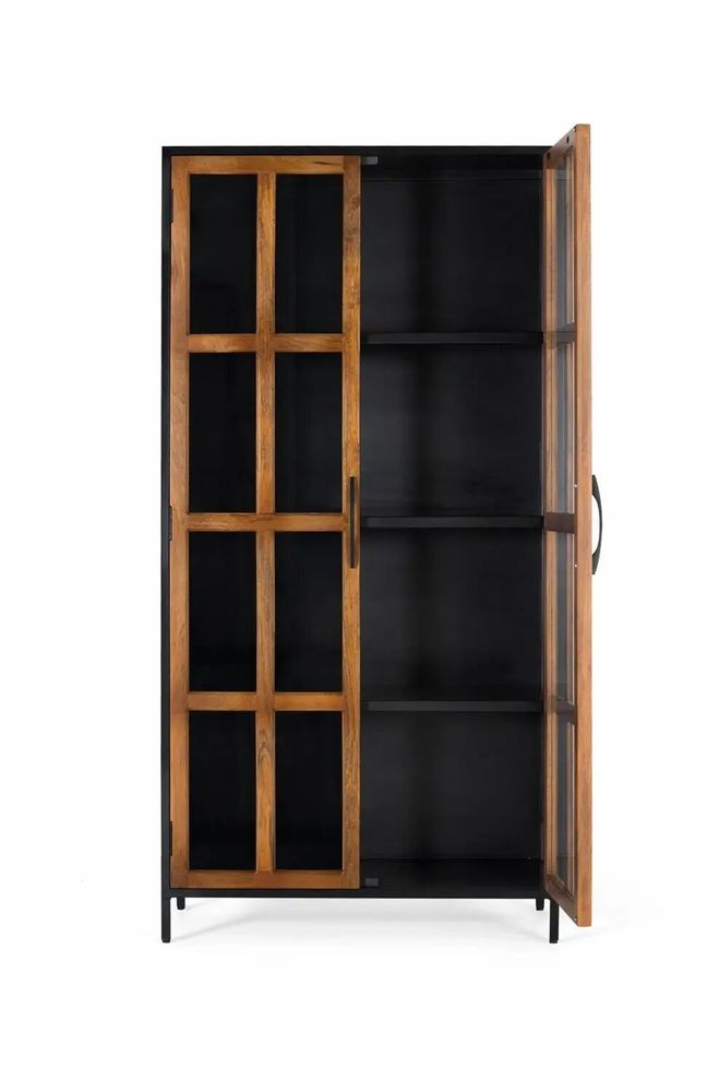 Wardrobe - 2-door display case in mango wood and metal structure - GINER Y COLOMER