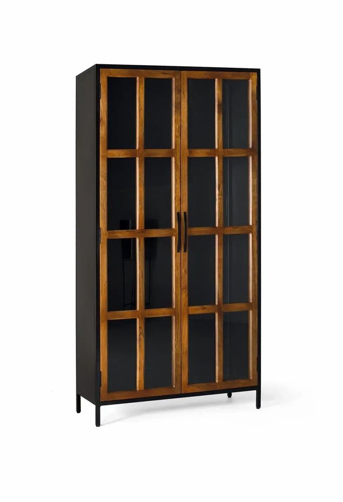 Wardrobe - 2-door display case in mango wood and metal structure - GINER Y COLOMER