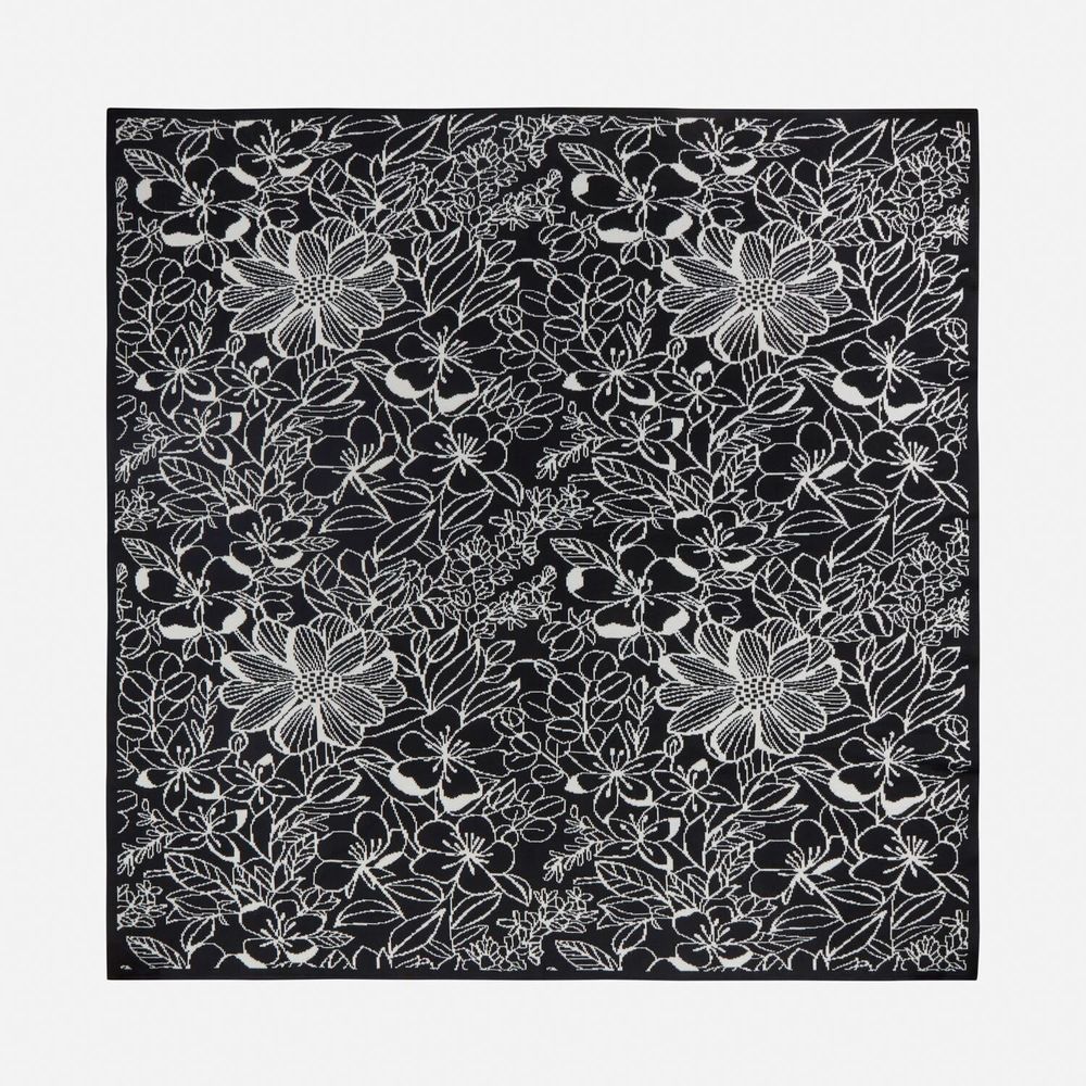 Plaids - Couverture réversible en laine 160x180 cm, 'Floral Figment' - SHAKU