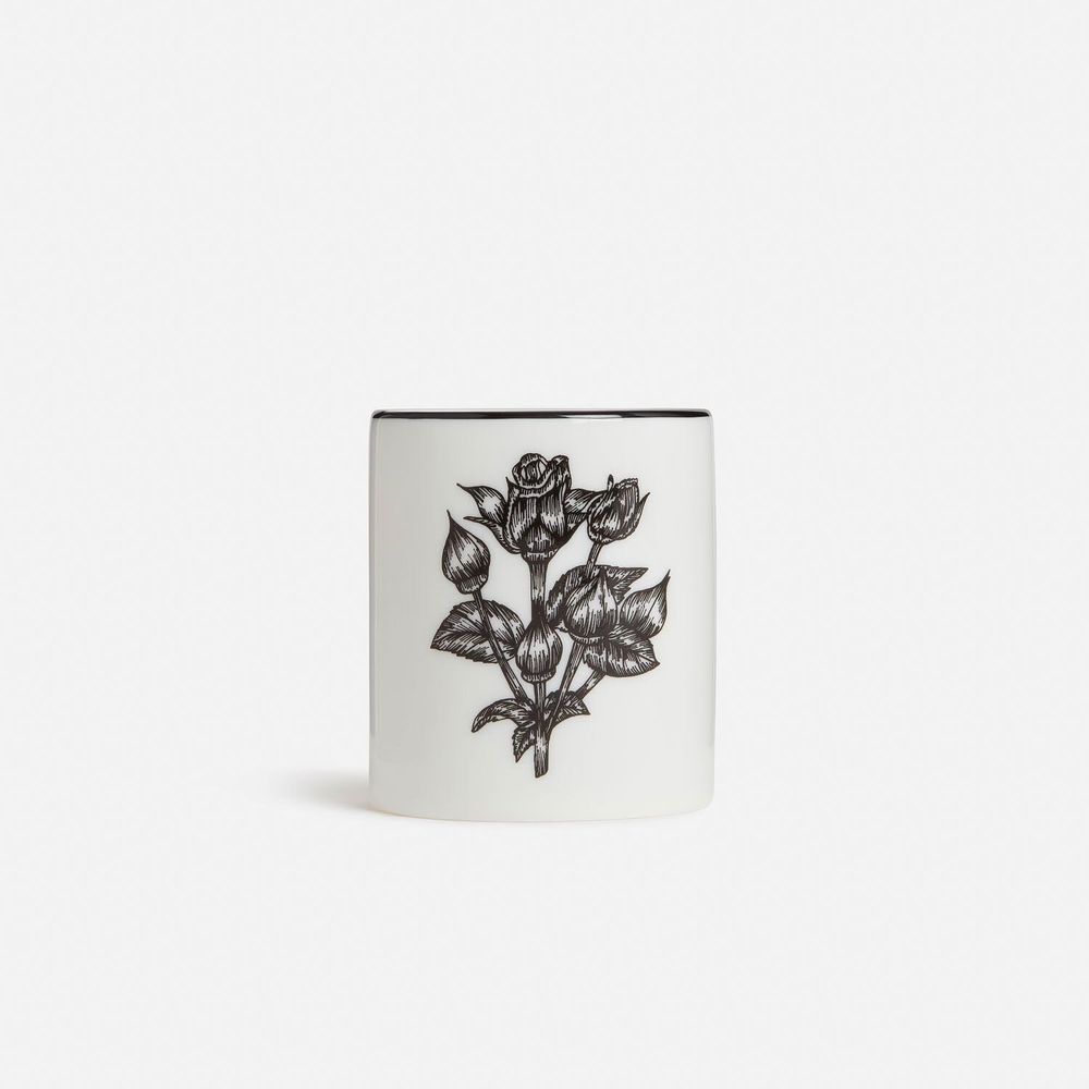 Bougies - Bougie parfumée à la rose indienne dans un pot en porcelaine fine - SHAKU