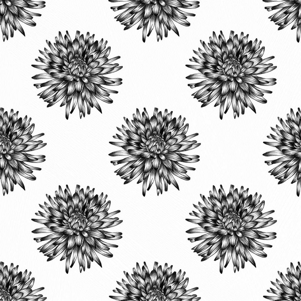 Papiers peints - Papier peint Dahlia White - SHAKU