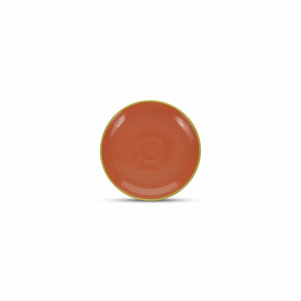 Assiettes au quotidien - Assiette plate 18xH2,5cm orange/vert Duo - ONA