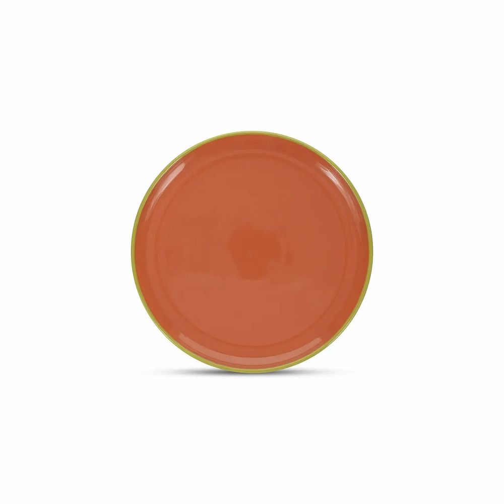 Assiettes au quotidien - Assiette plate 26xH2,5cm orange/vert Duo - ONA