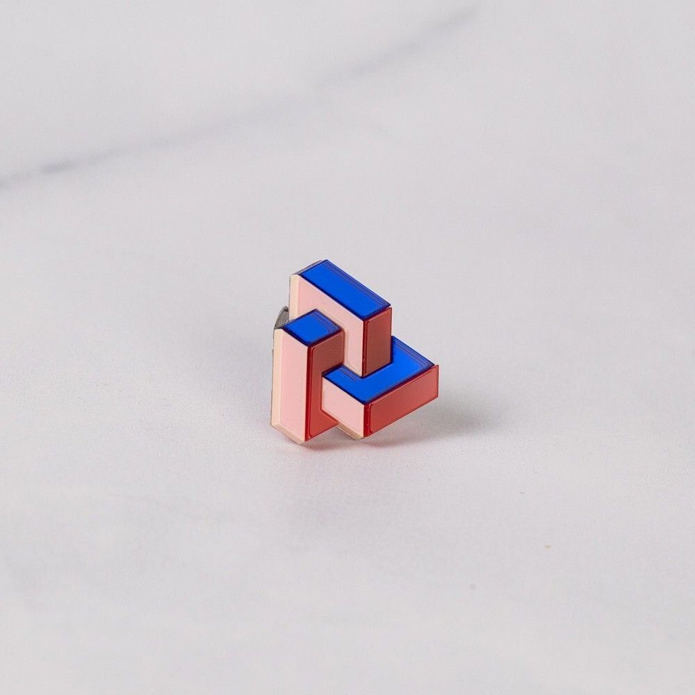 Brooches - Prisma Button Cover – Geometric Shirt Accessory for Bold, Modern Style - PAMELA COROMOTO