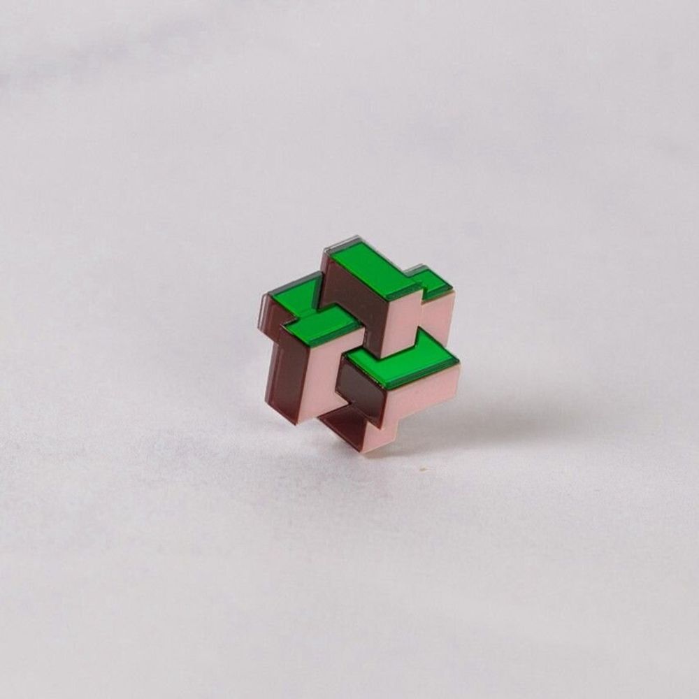Brooches - Prisma Button Cover – Geometric Shirt Accessory for Bold, Modern Style - PAMELA COROMOTO