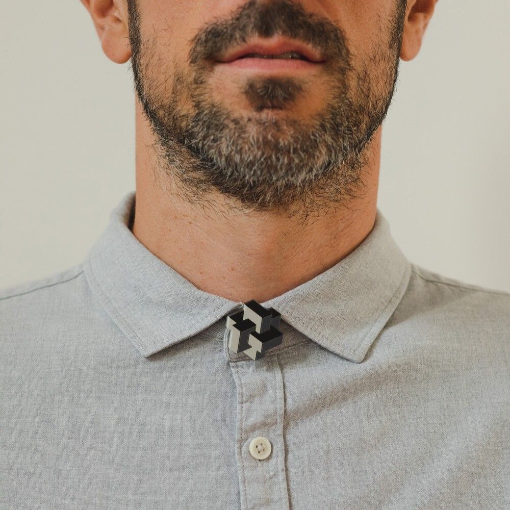 Brooches - Prisma Button Cover – Geometric Shirt Accessory for Bold, Modern Style - PAMELA COROMOTO