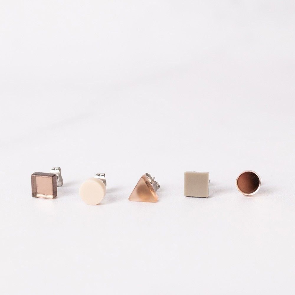 Children's apparel - Basic Mini / Best-Selling Set of 5 Upcycled Earrings - PAMELA COROMOTO