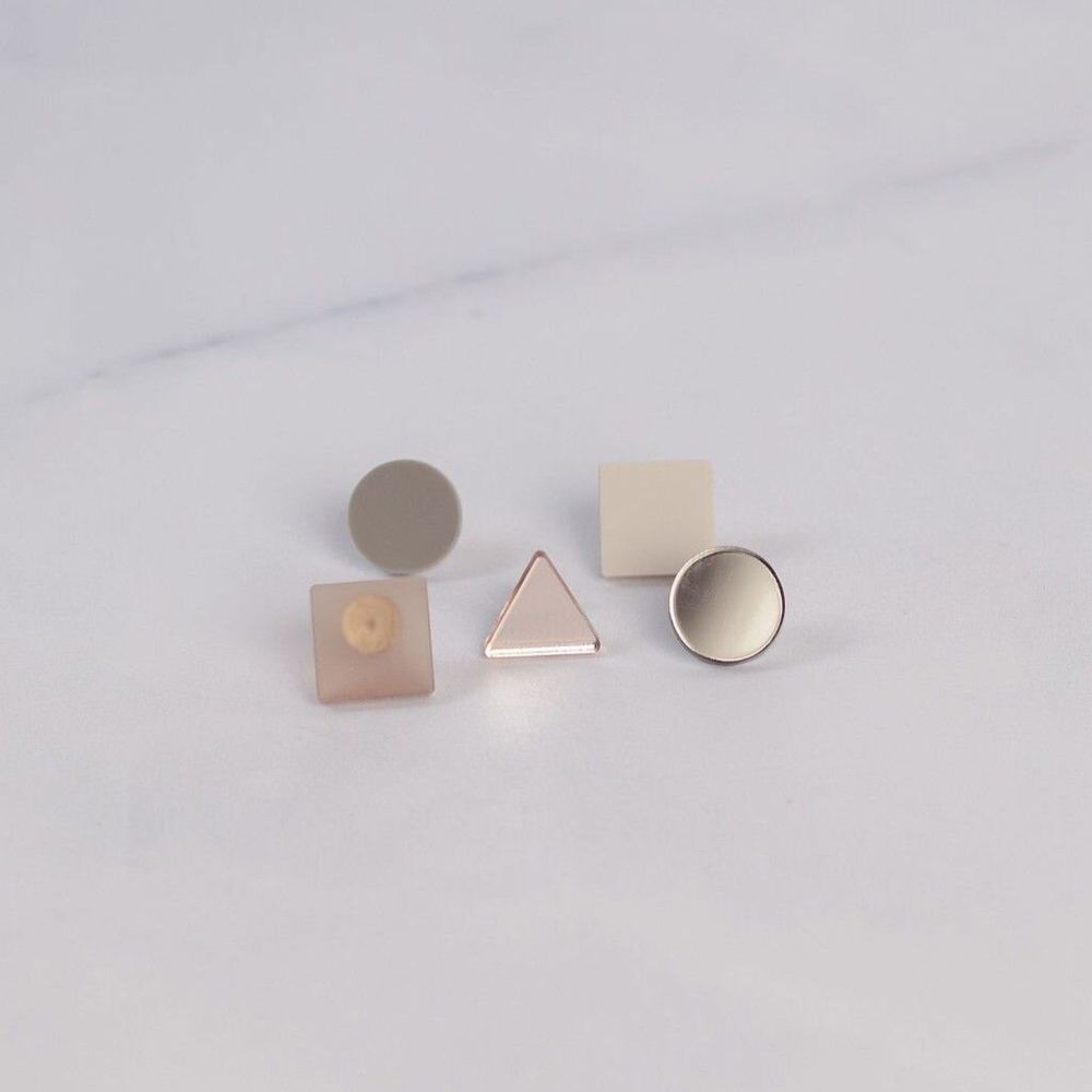 Jewelry - BASIC / Everyday Icons – Upcycled Geometric Stud Earrings - PAMELA COROMOTO