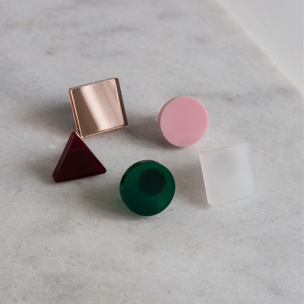 Jewelry - BASIC / Everyday Icons – Upcycled Geometric Stud Earrings - PAMELA COROMOTO
