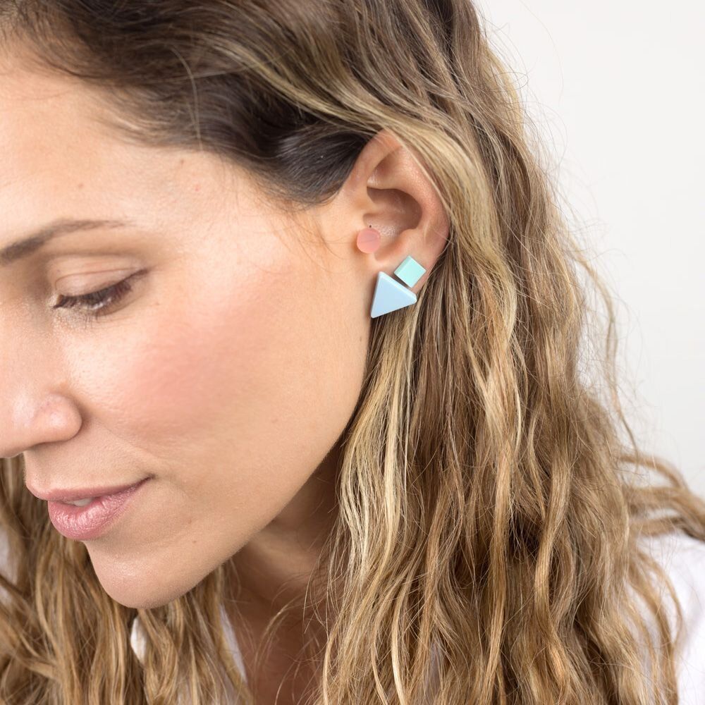Jewelry - BASIC / Everyday Icons – Upcycled Geometric Stud Earrings - PAMELA COROMOTO