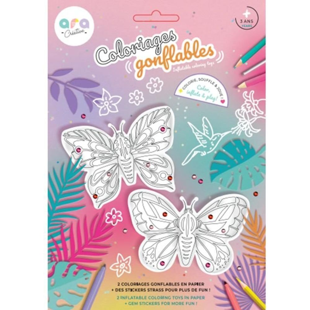 Decorative objects - 2 inflatable butterfly coloring - ARA-CREATIVE