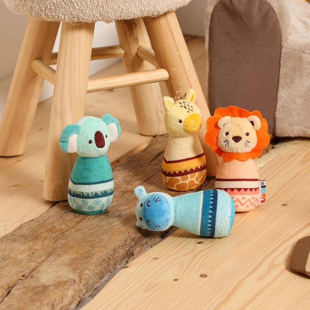 Jouets enfants - Jeu de quilles - Quilles Jungle - En tissu - LUDI