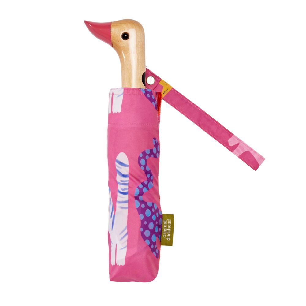 Prêt-à-porter - Fuchsia Arty Cats Eco-friendly Duck Umbrella - ORIGINAL DUCKHEAD