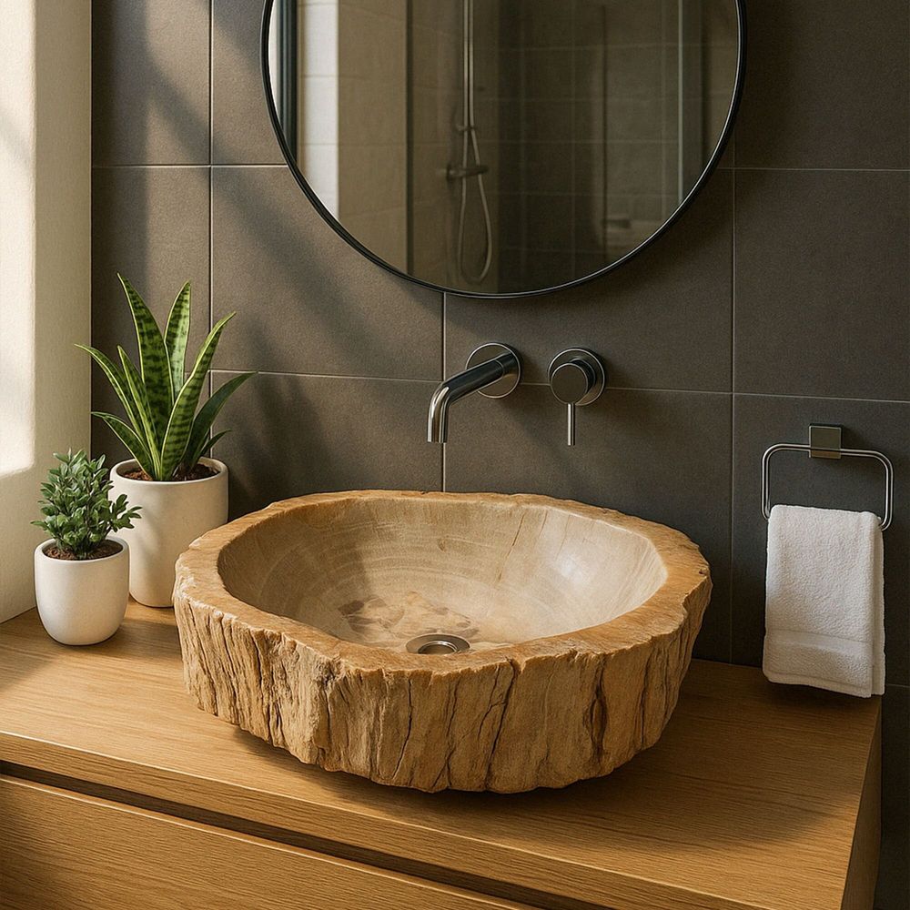 Washbasins - Petrified Wood Washbasins - XYLEIA PETRIFIED WOOD
